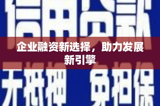 湖滨企业融资新选择，助力发展新引擎