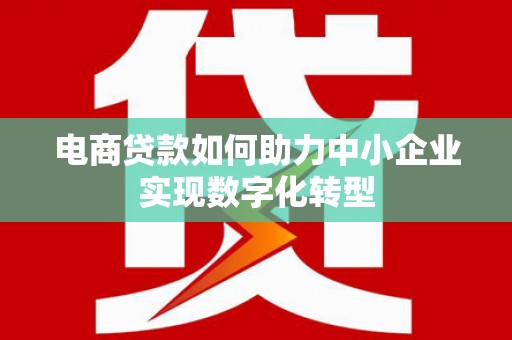 湖滨电商贷款如何助力中小企业实现数字化转型