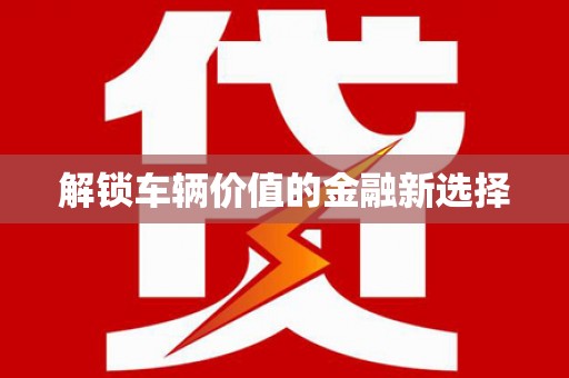 湖滨解锁车辆价值的金融新选择