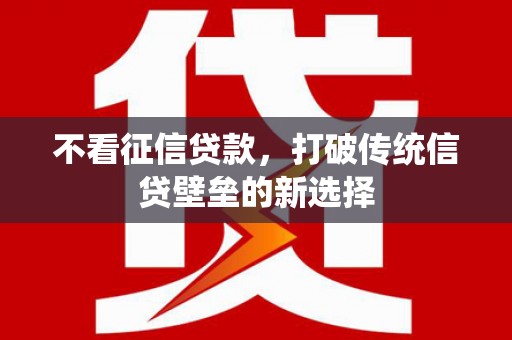 湖滨不看征信贷款，打破传统信贷壁垒的新选择