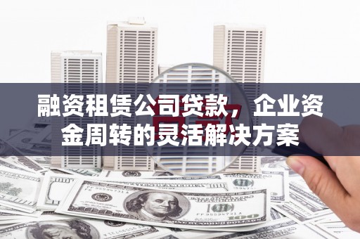 湖滨融资租赁公司贷款，企业资金周转的灵活解决方案
