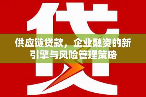 湖滨供应链贷款，企业融资的新引擎与风险管理策略