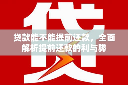 湖滨贷款能不能提前还款，全面解析提前还款的利与弊