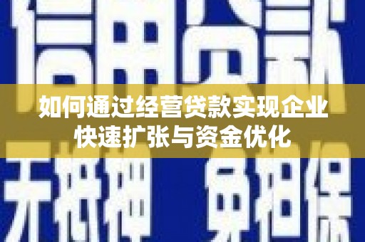 湖滨如何通过经营贷款实现企业快速扩张与资金优化