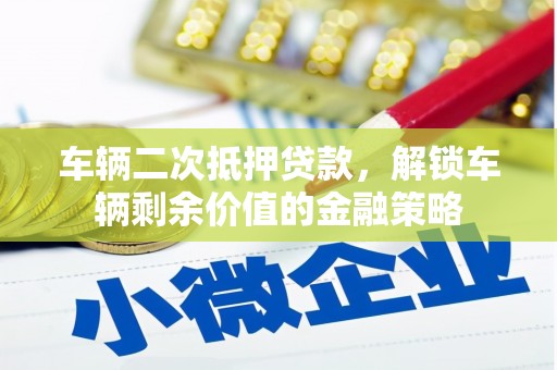 湖滨车辆二次抵押贷款，解锁车辆剩余价值的金融策略